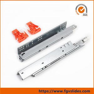 [Hot Item] Fgvslide Furniture Hardware Cabinet Hardware Kitchen Ball Bearing Full Extension Concealed Drawer Slides with Damper