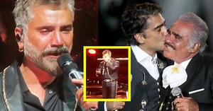 Vicente Fernández: Su hijo Alejandro Fernández llora al cantar tema de su padre fallecido