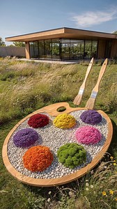 Incredible Artist Palette Garden Build! #landscaping #diy #flowers #garden #design | Vu Craft
