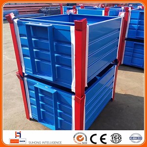 [Hot Item] High Quality Wholesale Warehouse Storage Stacking Steel Cage Container Folding Stacking Steel Pallet Box