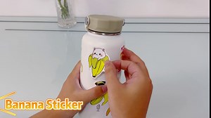 MAOYPANAMERA 60 PCS Cute Banana Stickers,Funny Fruit Stickers,Vinyl Waterproof Yellow Sticker Pack for Water Bottles Laptop Skateboard Toys Gifts for Adult Teens Kids
