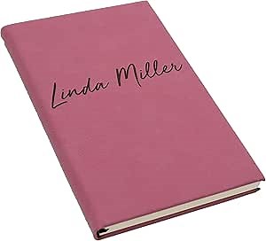 Personalized Journal Notebook - Custom Engraved Travel Writers Gift for Women Men Kids Teachers Students (Pink)