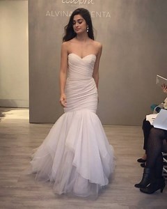 Style 9706 by Alvina Valenta 💓 #style9706 #blush also available in Ivory. #trumpetbridalgown #strapless #tulle #alvinavalenta #avbridal #alvinavalentasp17 #jlmcouturevideo #engaged #bridetobe #alvinavalentavideo | JLM Couture