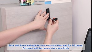 Link Dream [2 Pack] Headphone Hook Aluminum Headphone Mount, Foldable Headphone Hanger Holder Desk & Wall Mount with Strong 3M Tape and Cable Organizer for All Headphones, Black