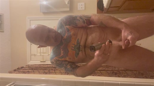 Pube shave, shave, cock, mustache, bald, ginger pubes