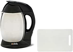 Tribest Soyabella SB-130-B Stainless Steel Automatic Nut Milk Maker Large (Silver) Versatile Grinding Function Bundle With Chopping Board - 10.5" x 6.5"