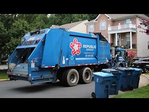 Republic Services LR Multipack Collecting Trash and Yard Waste