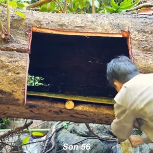 280K views · 3.3K reactions | He found a large fallen tree in the river & immediately dug a hole in it to build a comfortable shelter inside | Son 56 | Facebook