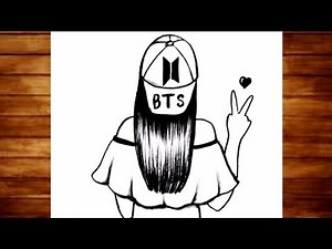 How to draw a bts girl|bts army drawing|pencil sketch for beginners|easy bts drawing step by step