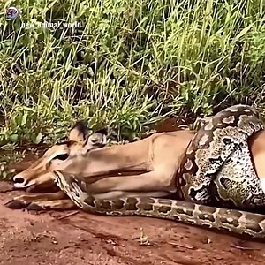 lion wants to steal antelope from python. | Bayero Adam