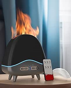 Jack & Rose Flame Diffuser, Flame Humidifier, 7 Flame Colors Noiseless Diffusers for Essential Oils, for Home, Office, Room