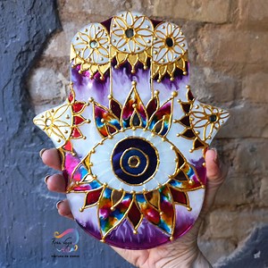 Hamsa, Main de Fatima, art hamsa, décoration murale hamsa, art de la Main de Fatima - Etsy France