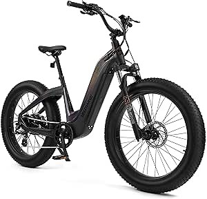 VELOWAVE Grace 2.0 48V 20AH Electric Bike for Adults 750W Bafang Motor Ebike with Fender Shimano 7-Speed 26" x 4.0 Fat Tire Step-Thru Electric Bicycle