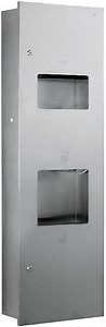 [Hot Item] 304 Stainless Steel Recessed Units Paper Towel Dispenser with Hand Dryer and Waste Bin