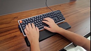 SUPMEGA Computer Keyboard Stand, Tilt Adjustable Keyboard Riser with Wrist Rest & Storage Tray, Hybrid [Aluminum+PC] Keyboard Holder Ergonomic Desk Supplies Accessories for Home Office