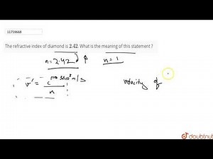 The refractive index of diamond is `2.42`. What is the meaning of this statement ?...