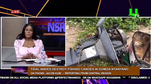 Tidal waves destroy fishing canoes at Gomoa Nyanyano; fisherfolk call on government for immediate support #UTVGhana | UTV Ghana