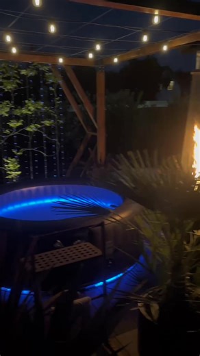 Fancy a night swim? Take your spa experience to the next level with beautiful lighting. Our light up spas feature an LED light strip at the bottom to make your spa GLOW. Translucent fabric elements allow beautiful patterns to shine through for a truly romantic environment for your evening soaks. : @nasz_dom_koty_i_ksiazka_w_tle #enjoythemoment #mspa #hottub #spa #lightshow #nightswim #homeinspo #patio #backyarddesign | MSpa Hot Tub Global | Facebook