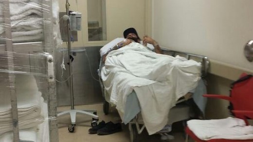 Waiting in the hospital hallway
