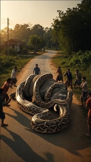 elephant eaten by python 😱 #elephant