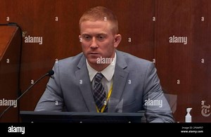 Minneapolis, Minnesota, USA. 01st Apr, 2021. Paramedic DEREK SMITH testified in Chauvin's murder trial on the fourth day that he checked Floyd's pulse, and did not detect one. Chauvin was captured on tape on May 25, 2020 pressing his knee onto Mr. Floyd's neck for some nine minutes during an arrest. Chauvin was later charged with second-degree murder and manslaughter. Floyd's death sparked outrage all around the world and resulted in massive protests against police brutality and racism Credit: P