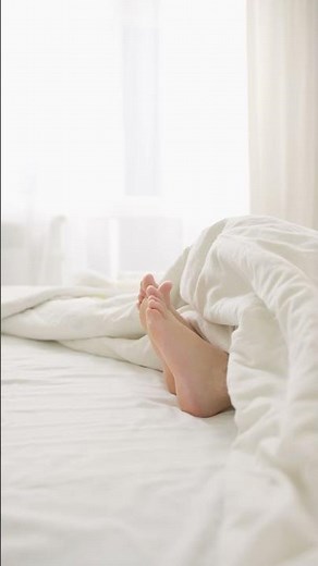 bare Comfy feet in bed, footsie, footsies, foot, toes wiggling