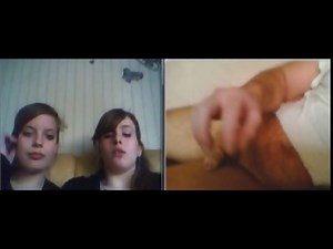 Two Crazy Teenage Girls Watch Nasty Guy Masturbating During at DrTuber