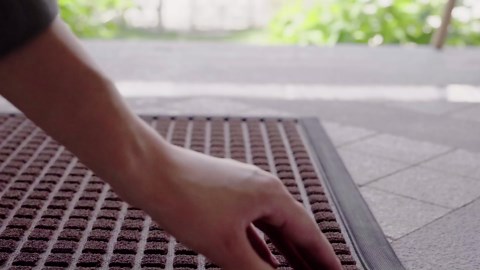 MontVoo-Door Mat Outside Entrance Outdoor Indoor Front Doormat for Entryway-Welcome Mat Durable Rubber Backed Entry Mat Non Slip Dirt Trapper Absorbent-Black 24’’x36’’