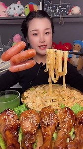 3M views · 37K reactions | Food Show- ASMR eating yummy mukbang hot dogs chicken meat pig meat noodle soup eggs fried pig meatballs noodle fried chicken thighs belly pork fat chicken feets and bone marrows. | Food Show | Facebook