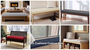 ROFIELTY Bench Cushion 47 inch, Durable Bench Cushions for Indoor Furniture, Window Seat Cushions Indoor, Personalized Custom Bench Cushion (Blue, 47x15x3)