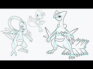 Cómo Dibujar a Treecko, Grovyle y Sceptile de Pokémon 🌱🦎🌳 | Evolución Completa Paso a Paso