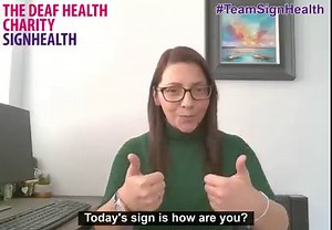 Leanne from our Health and Social Care team share's todays BSL sign #signlanguageweek2023 #ProtectBSL | The Deaf Health Charity SignHealth