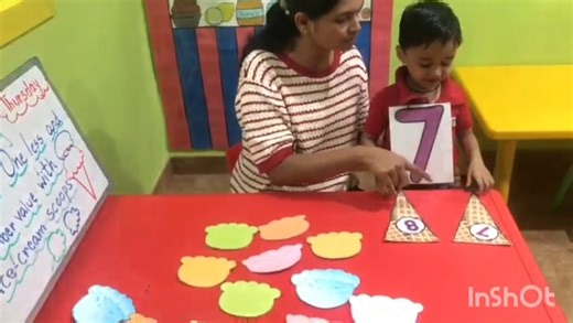 1.2K views | Numeracy- Number value and one more/ one less with ice cream cones and scoops- JLT | Dewdrops Nursery | Facebook