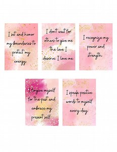 20 Self-love Affirmation Cards: Printable Positive Quotes (PDF) - Etsy Canada