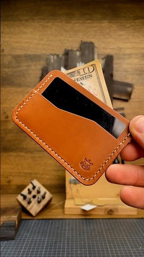 Making “Rift” cardholder in Cognac color “Minerva” leather💵💳
