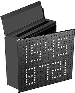 PEELCO Locking Decorative Custom Mailbox - Design Numbers or Names on These Residential Mailboxes- Rust & Weather Proof Galvanized Stainless Steel - 2 Spare Keys (Matte Black)