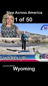1.8K views · 52 reactions | Step Across America 1 of 50 starts in the beautiful state of #Wyoming. We’ll begin learning the foundational moves of step, and as we travel from state to state we’ll progressively learn more and more fun step moves. We’d love to have you join us on this journey. Are you ready?  #stepacrossamerica #sweatyworkout #stepaerobics #jennyfordfitness #freedomfit | Jenny Ford Fitness | Facebook