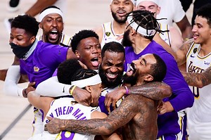 Lakers fan celebrate championship outside Staples Center