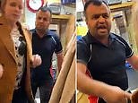 'Don't push her, she's pregnant': Kebab shop worker shoves customer