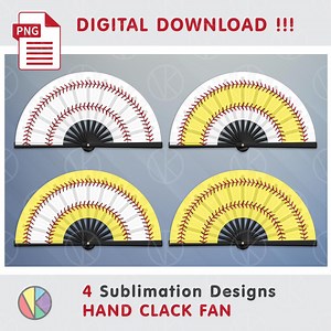 4 Baseball Softball Patterns. Sport Bundle: Hand Clack Fan Sublimation. Folding Fan. Full Fan Panel. PNG (digital Download) - Etsy