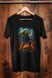 Heavy Metal Pepe Frog Meme Shirt Ironisches Apu Design mit Feuerblitz und Totenköpfen - Etsy.de