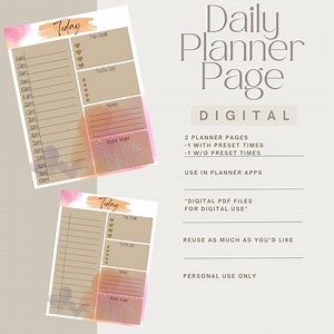 Digital Daily Planner Page - Etsy Canada