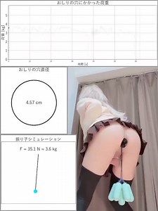 ※3次元男のケツちんちん(？)注意音量注意できた！！！！・減衰なしとあり振り子で遠心力と重力計算・プラグ周辺を2px連結で黒近似判定から換算してアナル直径と深さを計算・振り子のテンションに深さを持ち上げとして追加これで何Nで引っこ抜けたか何となく分かるやつができた！うれしい！ https://t.co/2d243R4Nbg