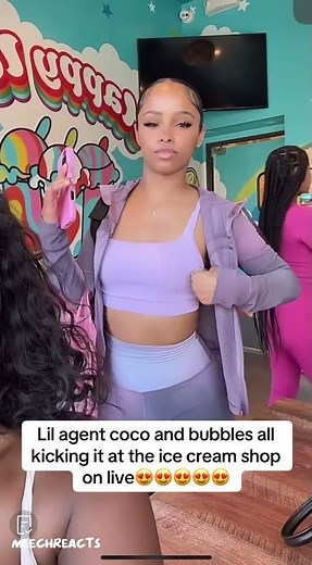 Lil agent coco and bubbles all kicking it at the ice cream shop