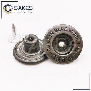 [Hot Item] 19mm Middle Hole Jeans Button with Customized Logo in Matt Anti-Silver Color