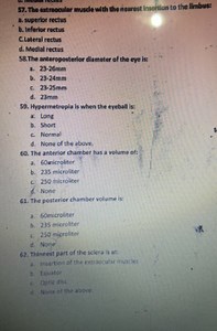 The extraocular muscle with the nearest insertion to the limbus... | Filo