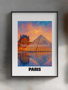 Louvre Museum Print - France, Louvre Museum Poster, France Travel Art Poster, France Wall Art Decor, Louvre Museum Textured Painting - Etsy UK