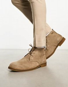 Barbour Sonoran suede desert boots in beige | ASOS