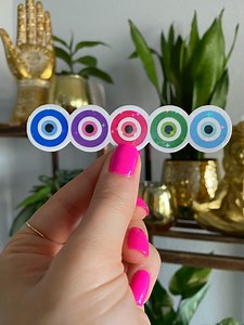 Evil Eye Sticker / Blue Evil Eye Sticker / Mediterranean Stickers / Turkish Eye Stickers / Protection Stickers / Holographic Evil Eye - Etsy