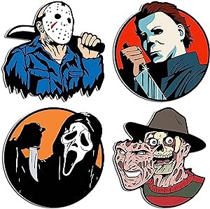 HK Studio Horror Decor - Scary Horror Movie Posters for Dorm, Halloween, Teen Room Pack 4